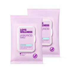 Love Wellness pH Balancing Wipes 2-pack front view for daily cleansing