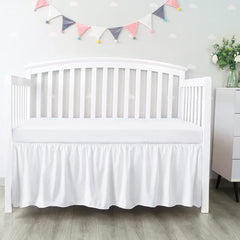 Love2Sleep dust ruffle crib skirt closeup showing soft Egyptian cotton texture