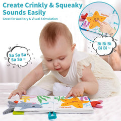 Love&Mini Ocean Shark Crinkle Book textured pages for tactile exploration