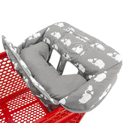 Love&go soft pillow on cart cover adds cozy seating for baby.
