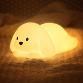 LOVERUIS squishy dog night light glows colorfully with a 1-3h timer for kid-friendly bedtime.