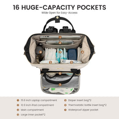 LOVEVOOK diaper bag with insulated bottle pockets keeps milk at the right temperature