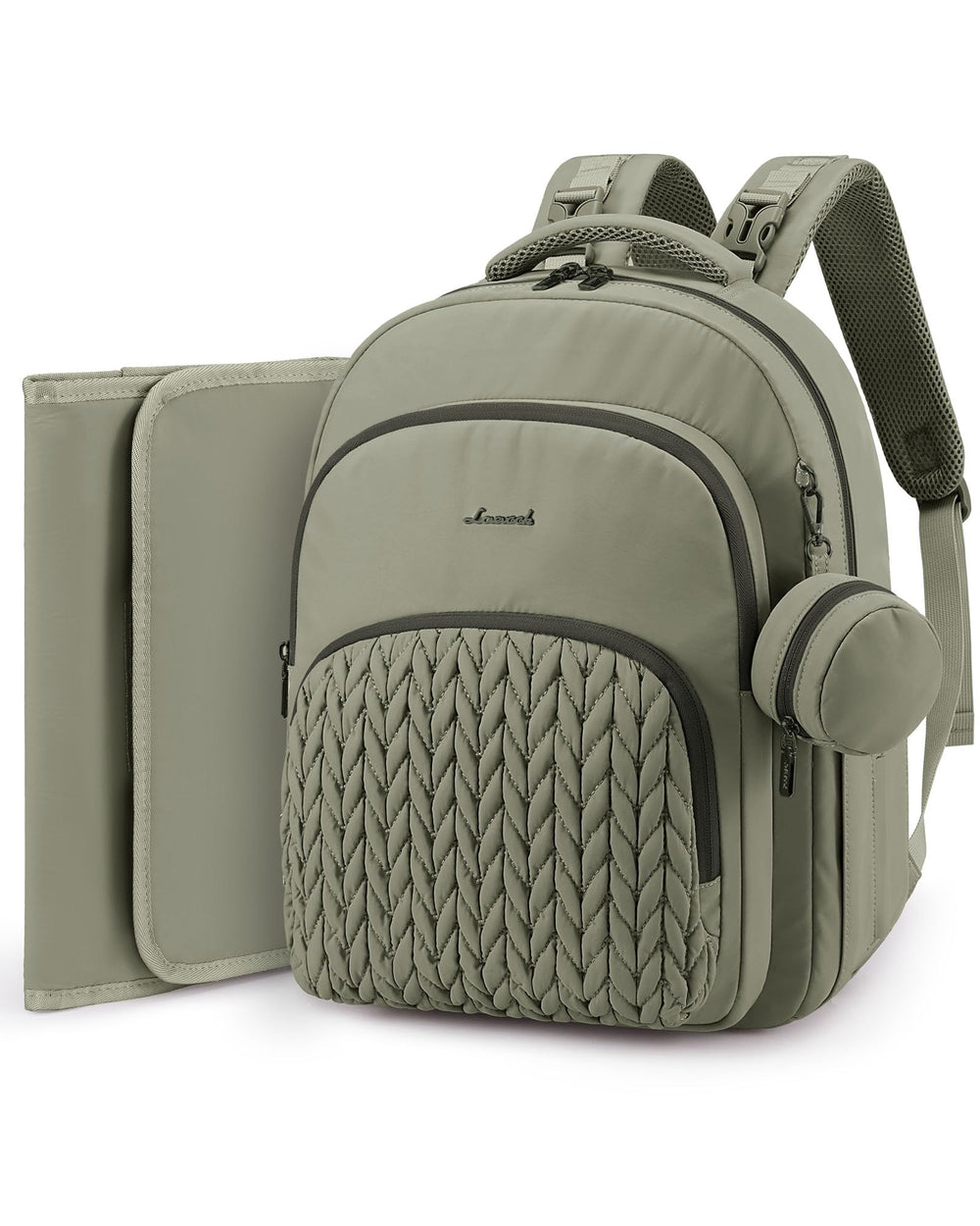 LOVEVOOK diaper bag backpack main compartments help organize essentials on the go.