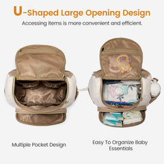 LOVEVOOK Mini Diaper Bag Backpack interior pockets keep bottles, diapers, and clothes organized.