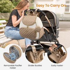 LOVEVOOK Mini Diaper Bag Backpack stroller strap keeps the bag within reach.