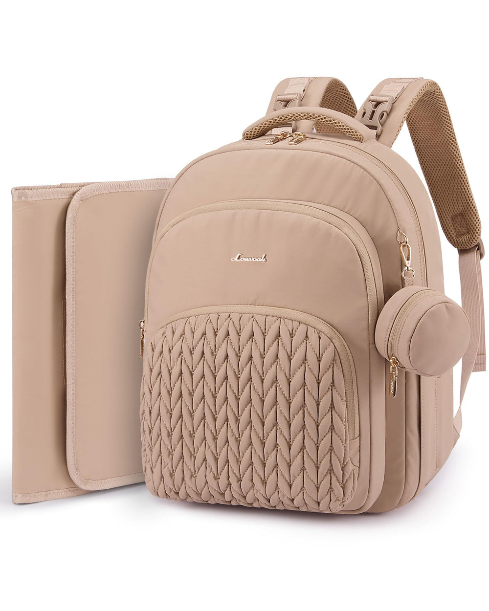 LOVEVOOK diaper bag backpack with three main compartments for organized outings