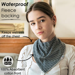 Lovjoy large bandana bib absorbent front layer captures drool and spills