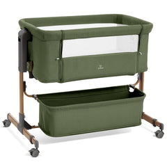 LovliTod Baby bassinet set up beside the bed for easy night feeds