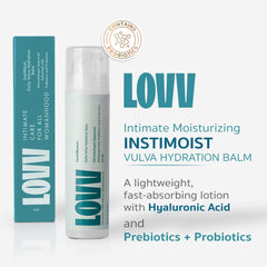 LOVV Instimoist Vulva 2oz label highlights gentle care