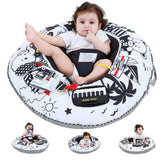 Lovvie & Joy baby seat with high-contrast patterns for visual stimulation.