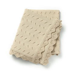 Loyfoky baby blanket knit fabric texture showing ultra-soft cotton for delicate skin.