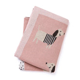 Loyfoky dachshund puppy design blanket for newborns, plush and gentle on skin.
