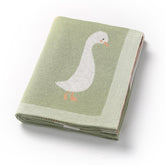 Loyfoky goose-print swaddle blanket offers cozy softness for babies.
