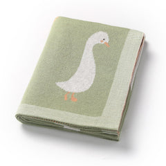 Loyfoky goose-print swaddle blanket offers cozy softness for babies.