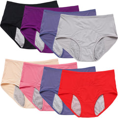 LQX leakproof panties packaging showing eight colors for versatile daily wear
