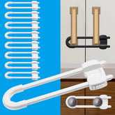 LRANFOW U-shaped cabinet lock, no drilling, quick childproofing.