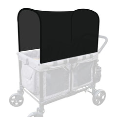 LUAATT Stretchy Canopy installed over Wonderfold W2/W4 wagons for wide shade.