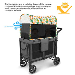 LUAATT Stretchy Panoramic Canopy on Wonderfold W4 with UPF50+ shade