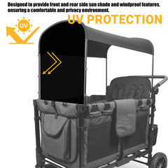 Luaatt windproof side sunshade design on Wonderfold W2/W4 for a comfortable stroll.