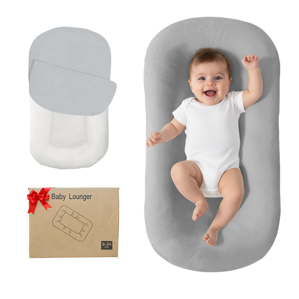 Lucakuins baby lounger with bionic design supports active bonding during playtime.
