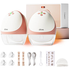 Lucina Baby heated wearable breast pump shown for on-the-go comfort with soothing warmth