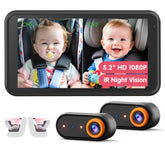 LUCKVIEW BM2 PRO split-screen display shows two rear seats clearly on the road.