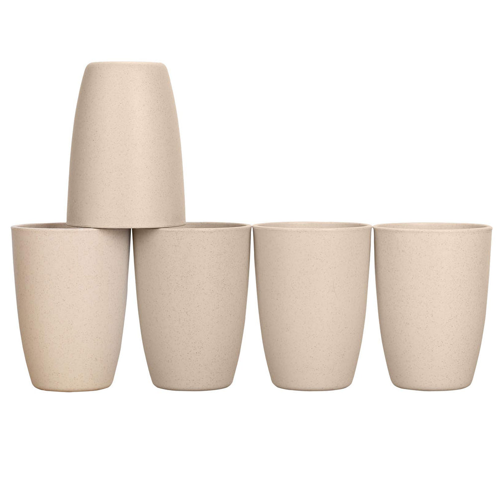 LuckyZone 12oz beige wheat straw cup for everyday use
