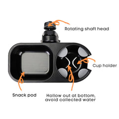 LUFFCABO stroller cup holder rotates 360 degrees for flexible use