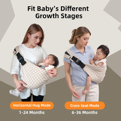 Lujifo baby sling back-wearing supports easy movements during daily tasks.