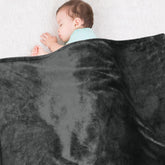 Lukeight baby blanket, reversible silky and plush sides for cozy warmth.