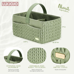 LUKJOJO caddy with two compartments and external/internal pockets for organized essentials
