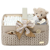 LUKJOJO luxurious baby diaper caddy beige for stylish nursery organization