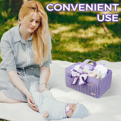 LUKJOJO leather handle offers comfortable grip for quick on-the-go diaper changes.