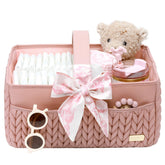 LUKJOJO luxurious diaper caddy highlights nylon and 3D quilting for an organized nursery.