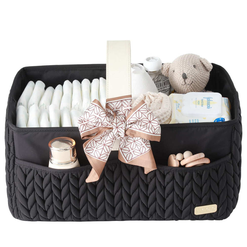 LUKJOJO Luxurious Diaper Caddy waterproof-nylon for elegant nursery organization