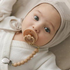 Bleu La La Luladream pacifier soft-teething handle provides gentle gum massage