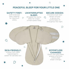 LullaBaby swaddle outer Velcro wings creating snug fit for quick diaper changes