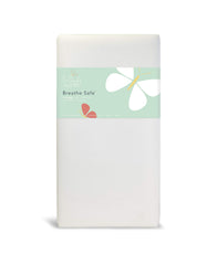 Lullaby Earth Breathe Safe mattress cover shows breathable design for improved airflow