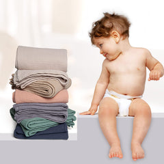 Lulu Moon muslin blanket folded in Khaki, ideal gift for baby