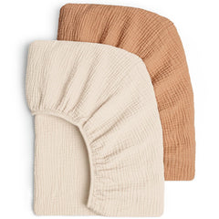 Lulu Moon soft muslin crib sheets show a gentle, breathable fabric for baby comfort.