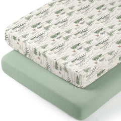 Lulumoon forest design bassinet sheets for ultra-soft newborn comfort