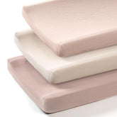 Lulumoon baby changing pad cover in soft muslin fabric, gentle for delicate skin.