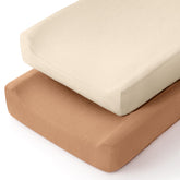 Lulumoon baby changing pad cover in soft muslin for gentle, breathable comfort.