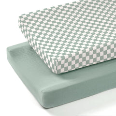 Lulumoon 2-pack muslin changing pad cover keeps baby comfy during diaper changes