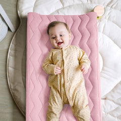 lulumoon Muslin Changing Pad Cover belt holes on the sides fit most pads securely