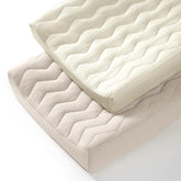 Lulumoon muslin changing pad cover front view with soft quilted texture