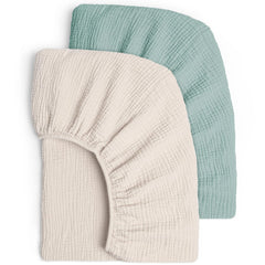 Lulu Moon Muslin crib sheets show soft texture for baby's comfort