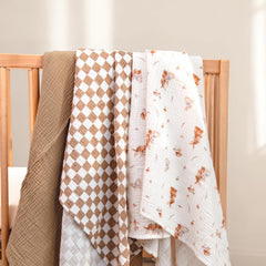 Lulumoon swaddle blanket breathable muslin — light, airy coverage.