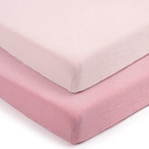 lulumoon pack and play sheets in soft muslin for breathable comfort