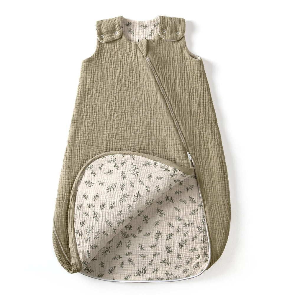 lulumoon Sleep Sack Muslin with double-layer fabric offers year-round comfort.